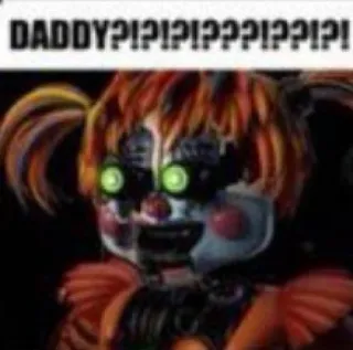 👨‍👧 0a5a46f0 Baby Five Nights at Freddy's DADDY?!?!?!??!?!?!?!? Animatronik, Robot, Horor, FNAF, Seram, Menakutkan telegram sticker