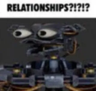 🧑‍🤝‍🧑 64a2f50d RELATIONSHIPS?!?!?!? hubungan, robot, meme, humor, pertanyaan telegram sticker