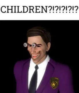 🧒 84de6129 William Afton Five Nights at Freddy's CHILDREN?!?!?!?!? menakutkan, horor, penjahat, permainan, animatronik telegram sticker
