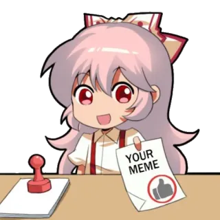 Fujiwara no Mokou smug faces whatsapp stickers