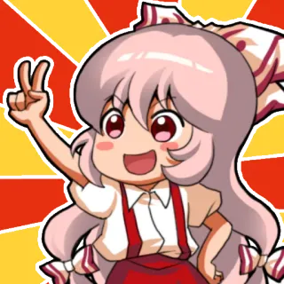 🕺 63a5ab6d Anime, Dibujos animados, Chica, Linda, Signo de paz, Rojo, Amarillo, Fan art telegram sticker