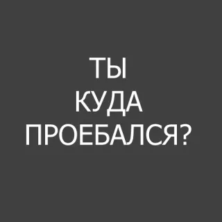 ❓ 5666cfe3 ТЫ КУДА ПРОЕБАЛСЯ? telegram sticker