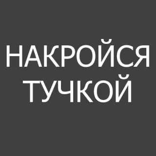 😠 cbc66c40 НАКРОЙСЯ ТУЧКОЙ 俄语, 文本, 短语 telegram sticker