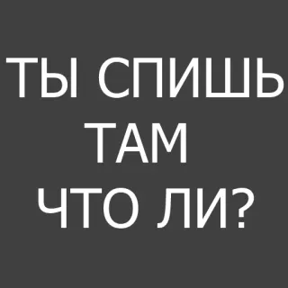 🙂 ebc7d832 ТЫ СПИШЬ ТАМ ЧТО ЛИ? 俄语, 文本, 睡眠 telegram sticker