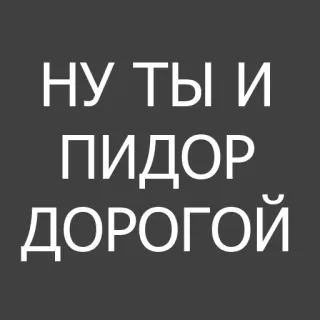 ‼️ f9600807 НУ ТЫ И ПИДОР ДОРОГОЙ telegram sticker