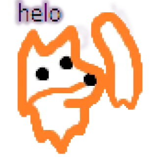 🐺 2c4c0d60 helo 狐狸, 动物, 可爱, 绘画, 橙色, 白色 telegram sticker