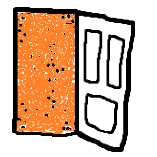 🐺 6e8e7a56 门, 橙色, 白色, 打开 telegram sticker