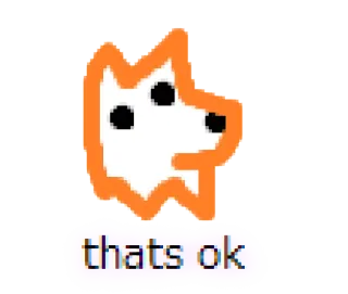 🐺 835793ec thats ok 狗, 好的, 卡通, 橙色, 白色 telegram sticker