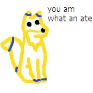 🍕 e95973f0 you aim what them stick cane, giallo, animale, cartone animato, adesivo telegram sticker