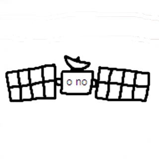 😱 f9525630 o no satellite, spazio, cartone animato, divertente, preoccupazione, spazio telegram sticker