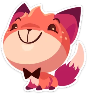 😋 5aec0db6 狐狸, 动物, 卡通, 可爱, 领结, 贴纸 telegram sticker