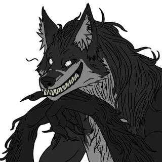 😼 be2c5460 狼男, モンスター, クリーチャー, ホラー, 歯, 動物 telegram sticker