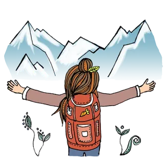 🏔 96d7236d hiking, mountains, travel, nature, backpack, outdoors, adventure, girl whatsapp sticker
