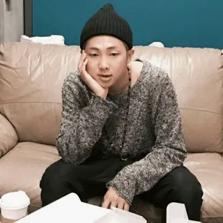 ❄️ 85328faf RM RM, Kim Nam-joon, BTS, K-Pop, Idolo whatsapp sticker