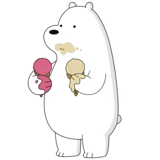 🍦 188bc67e Ice Bear We Bare Bears ไอซ์แบร์, วีแบร์แบร์ส, การ์ตูน, หมี, ไอศกรีม whatsapp sticker