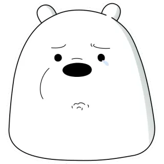 😔 1914492b Ice Bear We Bare Bears ไอซ์แบร์, วีแบร์แบร์ส, การ์ตูน, เศร้า, น่ารัก, หมี whatsapp sticker