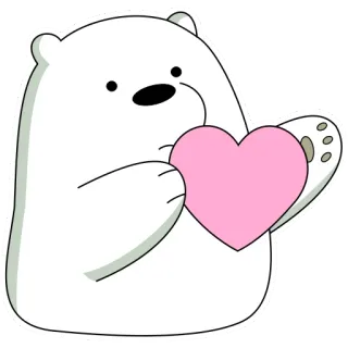 ❤️ 99b66455 Ice Bear We Bare Bears หมี, การ์ตูน, ความรัก, หัวใจ, น่ารัก whatsapp sticker