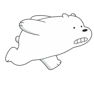 🏃‍♀ aaccbaac Ice Bear We Bare Bears การ์ตูน, หมีขั้วโลก, Ice Bear, วีแบร์แบร์ส, น่ารัก whatsapp sticker