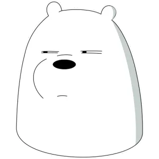 😒 b7d2a587 Ice Bear We Bare Bears ไอซ์แบร์, We Bare Bears, การ์ตูน, หมี, สีขาว whatsapp sticker