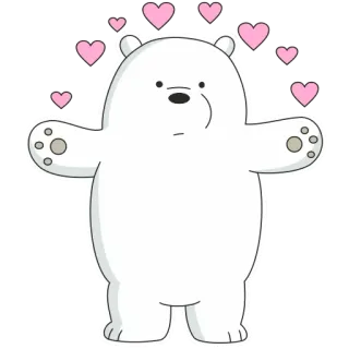 💕 c49d5a5c Ice Bear We Bare Bears การ์ตูน, หมี, หัวใจ, ความรัก, น่ารัก, We Bare Bears whatsapp sticker