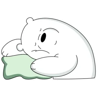 😴 e70b4b3e Ice Bear We Bare Bears ไอซ์แบร์, วีแบร์แบร์ส, การ์ตูน, หมีขาว, ง่วง whatsapp sticker