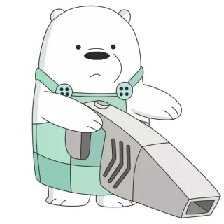 🧹 4de3c140 Ice Bear We Bare Bears Eisbär, We Bare Bears, Cartoon, Bär, Staubsauger telegram sticker