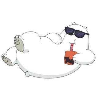 😎 da8bc58e Ice Bear We Bare Bears Cartoon, Bär, Eisbär, Sonnenbrille, Cool, Entspannend telegram sticker