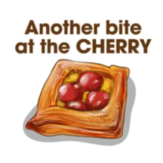 🍞 b4d95b3a Another bite at the CHERRY Kirsche, Gebäck, Essen, Dessert, Leckerbissen, Süß, Kuchen, Backen whatsapp sticker