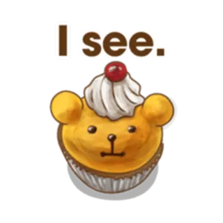 💓 d9d9a74b I see. Cupcake, Bär, Dessert, Süß, Ich sehe, Essen whatsapp sticker