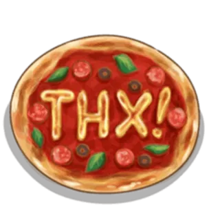 👍 f8888d5c THX! Pizza, Danke, Danke, Essen, Dankbarkeit, Gruß whatsapp sticker