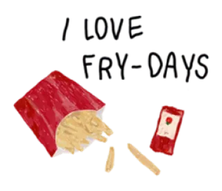 ❤️ 3c32964d I LOVE YOU-MITE Pommes, Ketchup, Liebe, Essen telegram sticker