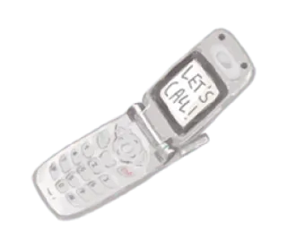 ❤️ 7ce5197f LET'S CALL! Telefon, Klapphandy, Anruf, Kommunikation, Technologie, Vintage telegram sticker