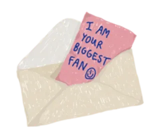 ❤️ 7fece3ee I AM YOUR BIGGEST FAN Fan, Brief, Umschlag, Rosa, Unterstützung, Ermutigung telegram sticker