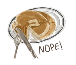 🖤 8cab8a37 NOPE! Pfannkuchen, Essen, Frühstück, Nö, Gericht, Besteck telegram sticker