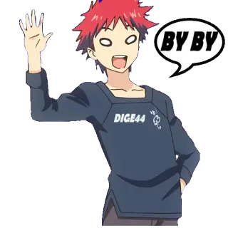 🤗 50792397 BY BY animé, salut, au revoir, dessin animé, garçon telegram sticker