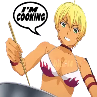 🍱 ca7bb86c I'M COOKING cuisine, animé, nourriture, remuer, expression, dessin animé telegram sticker