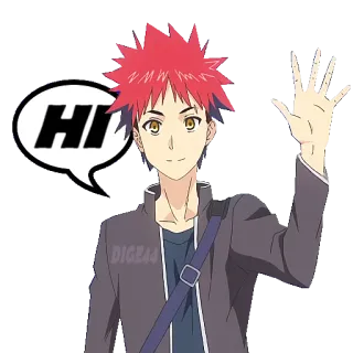 👋 df67333c HI Anime, Salutation, Signe de la main, Bonjour telegram sticker