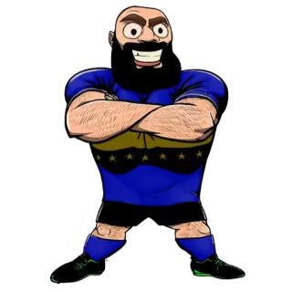 ⚽ 49cc6e48 Kartun, Karakter, Jenggot, Seringai, Tangan menyilang, Penggemar telegram sticker