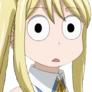 👀 93fa60ef Lucy Heartfilia Fairy Tail anime, Fairy Tail, Lucy Heartfilia, terkejut, lucu, reaksi whatsapp sticker