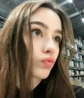 💜 6f545fee phụ nữ, cô gái, chân dung, ảnh tự sướng, khuôn mặt, tóc nâu, mím môi, vẻ đẹp telegram sticker