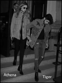 🔝 86f5f840 Athena Tiger mensen, zwart-wit, mode, beroemdheden, koppel whatsapp sticker