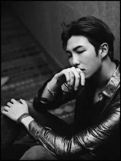 🗝 b946afa2 RM RM, BTS, K-pop, piosenkarz, muzyka, portret telegram sticker