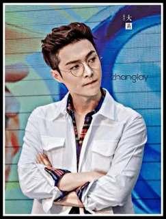 💮 98f3f5d9 zhanglay hombre, gafas, retrato, persona, celebridad, masculino, actor telegram sticker