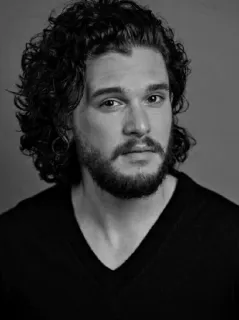 ⚓ 313f2293 retrato, ator, homem, preto e branco, cabelo encaracolado, barba whatsapp sticker