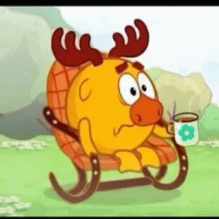 😐 14aaed72 Cartone animato, Personaggio, Animale, Seduto, Rilassante, Tazza, All'aperto telegram sticker