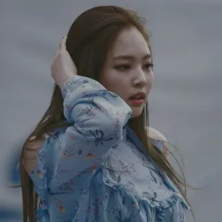 🍃 c86a8c6a 여자, 인물 사진, 사람, 패션, 파란 드레스 telegram sticker