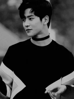 💸 e8cdddd8 man, portrait, black and white, choker, fashion, style telegram sticker