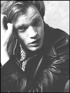 ✖️ 9097c605 retrato, hombre, blanco y negro, chaqueta de cuero, primer plano, masculino, moda whatsapp sticker