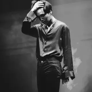 🥀 860ebfc3 男人, 人物, 单色, 黑白, 肖像, 男性 whatsapp sticker