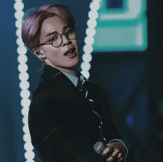 ✨ 52387b78 Jimin чимин, bts, k-pop, певец, айдол, очки, знаменитость whatsapp sticker